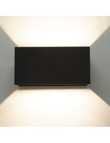 Aplique Led Negro Arenado Doble Luz Davos Mantra Leonleds