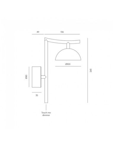 Aplique LED minimalista regulável TANA preto LeonLeds