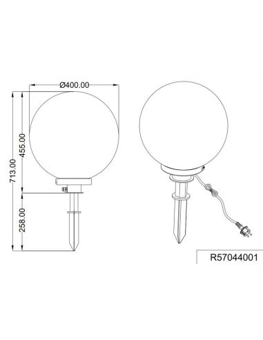 Baliza para exterior Forma de Bola Blanco BOLO Ø40cm IP44 LeonLeds