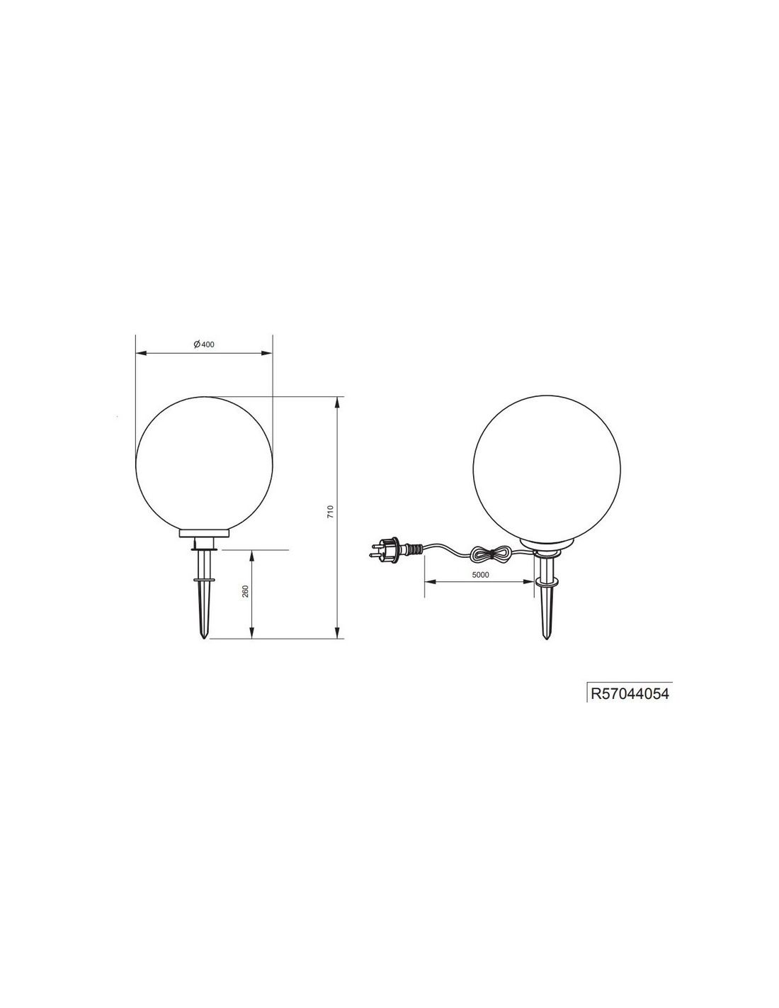 Baliza para exterior Forma de Bola Negro BOLO Ø40cm IP44 LeonLeds