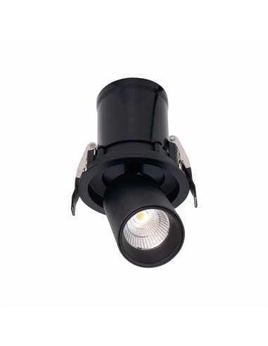 Foco LED empotrable y orientable GARDA, 7W negro, 2700K/3000K