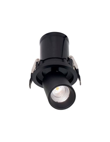 Foco LED empotrable y orientable GARDA, 12W negro, 2700K/3000K