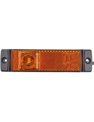 HELLA Feu de position LED ambre 12/24 V - Montage latéral CCC/ADR/GGVS - Câble 1500 mm Ziegler Sommer Rosenbauer MCI Kenworth