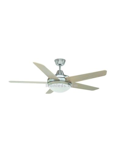 Ventilateur de plafond Vento Ø134 CM 17W avec lumière LED fini en bois et nickel par Exo Lighting | leonleds