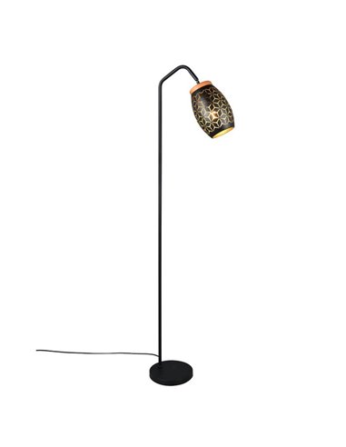 BIDAR Lampadaire Interrupteur à pédale Ampoule excl. 1x E27 max. 10W IP20 Noir/Or