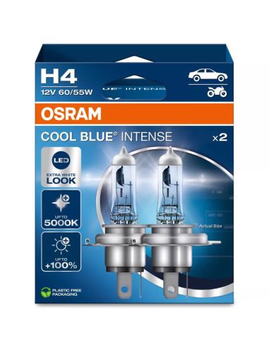 Bombillas H4 luz mas blanca 5000K y 100% mas de luz Cool Blue Intense Next Generation 2 Uds. 64193CBN-2HB