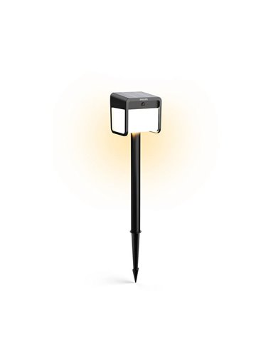 EZRA Solar LED Outdoor Pedestal Light com sensor de movimento, preto 1,8 W 250 Lm, 3000 K, IP44