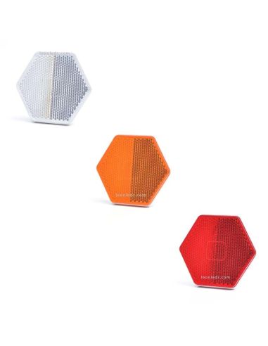 Réflecteur Adhésif Hexagonal 3 Couleurs Blanc Orange et Rouge par Was | leonleds