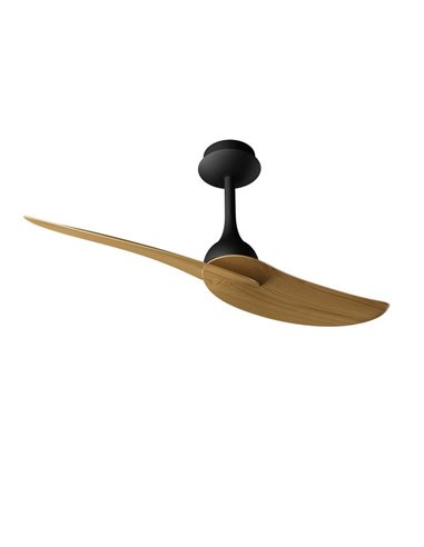 Ventilateur de plafond sans lumière, 32W IPANEMA, Ø106cm noir et 2 pales en bois, avec télécommande