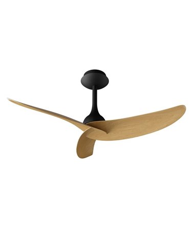 Ventilateur de plafond sans lumière, avec 3 pales en bois et noir IPANEMA, 32W, Ø106cm, télécommande