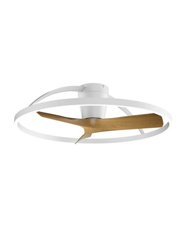 Ventilateur de plafond avec lumière LED blanche et bois NEPAL II, 32W dimmable, 2700K-4000K-5000K, Ø 75cm