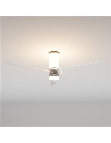 Ventilateur de plafond LED UP DOWN 35W, avec 2 luminaires 45W, blanc, CCT 2700K-5000K, Ø122cm