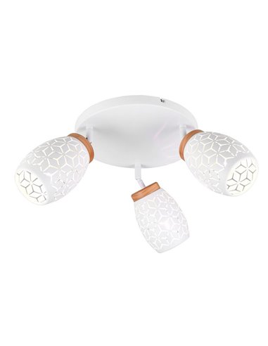 Ampoules de plafond à 3 spots en métal BIDAR excl. 3x E14 max. 10W IP20 Blanc