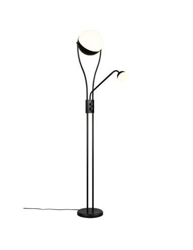 Lampadaire LED CHRIS à bras réglable avec 2 interrupteurs à intensité variable 18 W/3,8 W 3000 K IP20 Noir