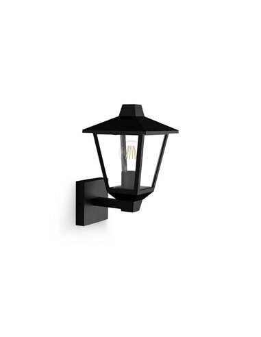 Applique murale d'extérieur KINNO à l'envers, type lampadaire noir, E27 sans ampoule, max 25W