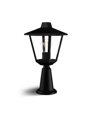 Farol de alumínio para exterior KINNO, preto, tipo lâmpada de rua, E27 não incluído, máx. 25 W