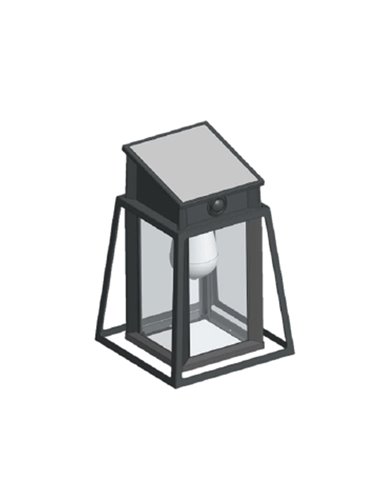 LYSIN SQ Square Outdoor Solar Wall Light Lantern Motion Sensor Light com lâmpada solar substituível preta 2700K/W