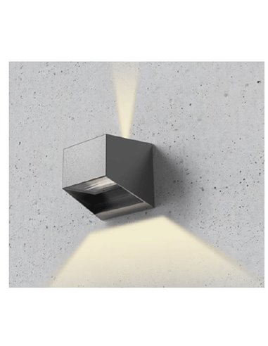 Aplique LED de pared exterior con 2 luces ALIX, ultraeficiente 4.3W 2700K