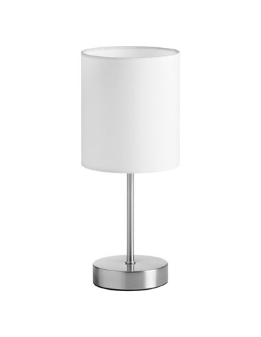 Lámpara de mesa SET con pantalla blanca E14, cromo/latón/blanco/negro mate