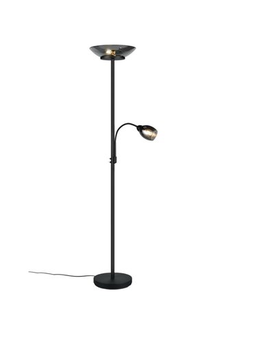 Lampadaire GERRY 2 lumières indépendantes et bras de lecture flexible excl. 2xE27/1xE14 max.18/10W IP20