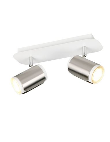 Regleta de 2 focos orientables GILLAN bombilla excl. 2x GU10 max. 10W IP20 blanco