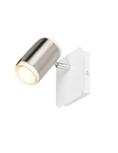 Spot mural ou plafonnier GILLAN avec interrupteur intégré ampoule excl. 1x GU10 max. 10W IP20 blanc