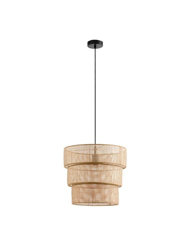 Lampe à suspension en rotin naturel ATILA, avec abat-jour divisible en trois parties, Ø35, E27