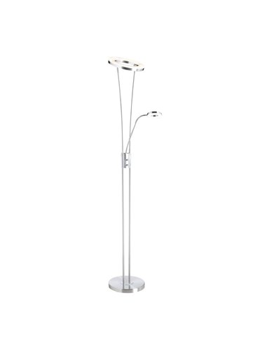 Lampadaire LED en métal ANELLO avec bras de lecture, design à double corps, 30W+5W, 3000K dim, différentes couleurs