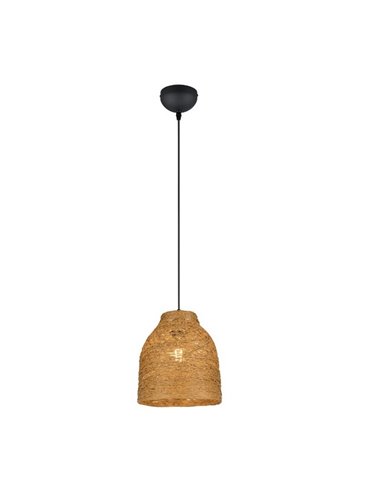 Lampe suspension JOELINE en fil de papier naturel, hauteur réglable, ampoule excl. 1x E27 max. 10 W IP20