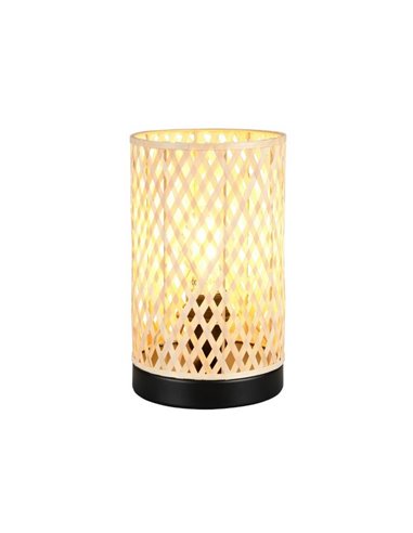 Abajur de mesa com cúpula de bambu JOELINE Lâmpada Ø14cm excl. 1x E27 máx. 10 W IP20