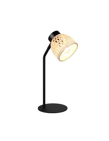 Lampe de table rustique flexo LAURENT en bambou naturel, ampoule excl. 1x E14 max. 10 W IP20