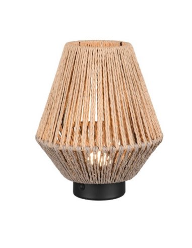 Lampe de table en fibre naturelle LIRA batterie rechargeable et fonction tactile 4 niveaux 1,5W 140lm 3000K IP20