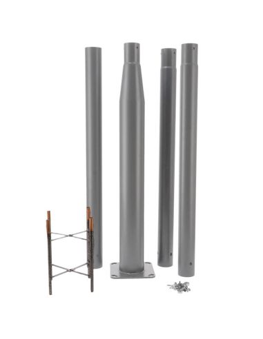 Colonne de lampadaire amovible grise de 3,7 m - Haute résistance et durabilité LM0061 | LeonLeds