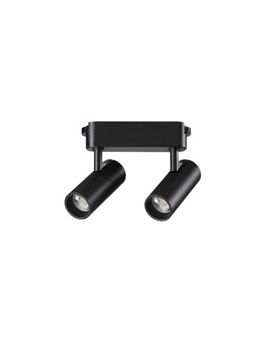 Doble Foco carril orientable LED LIMBO, 12W CCT 3000/4000/6000K 24º negro