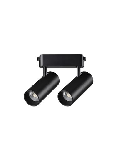 Doble foco carril LED orientable LIMBO, 2x12W 24º, negro, 3000K o Regulable CTT