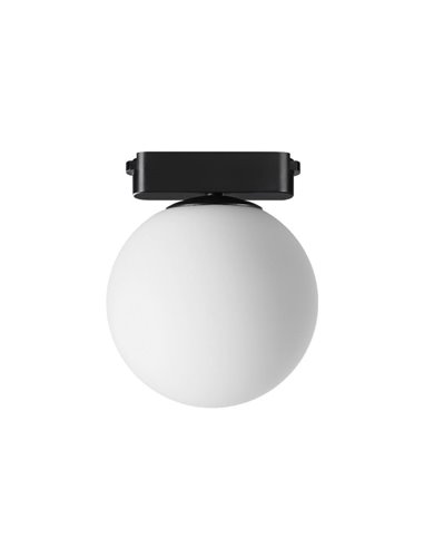 Spot sur rail sphérique LIMBO, 6W 120º noir, 3000K ou CTT dimmable