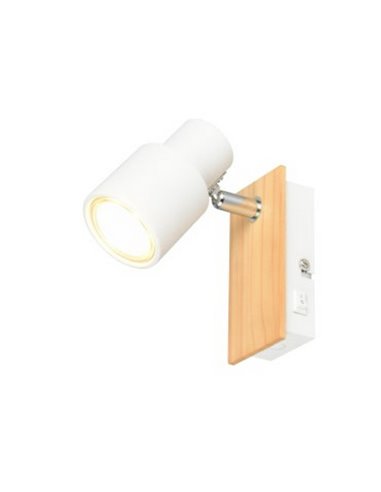 Foco de pared o de techo con interruptor integrado PIERRE bombilla excl. 1x GU10 max. 10W IP20 Blanco