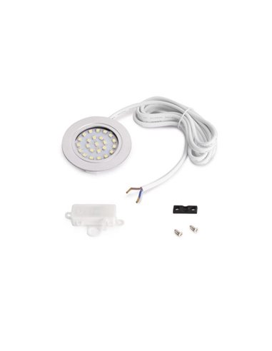 Foco LED para empotrar en mueble CRUX-IN, sin necesidad de convertidor, 6000K, gris metalizado