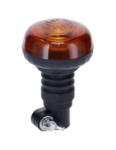 Balise LED ambre discrète - 15 W - 12/24 V - Montage sur poteau flexible - Ø 86 mm x 138 mm