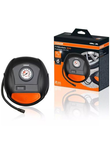 OSRAM Tyreinflate 200 OTI200 Inflador de Pneus - 12V - Cabo e Adaptadores Rápidos e Enroláveis OTI200