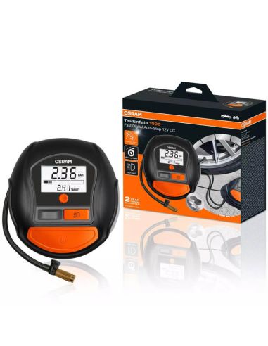 Inflador Digital de Neumáticos OSRAM TYREinflate 1000 - 12V - Parada Automática - 2 M