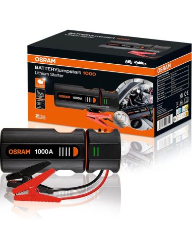 Démarreur de batterie OSRAM BATTERYjumpstart 1000 - 12 V, 8 000 mAh, fonction Boost, USB-C