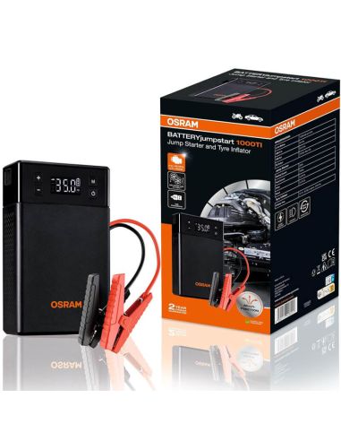 Arrancador de Batería OSRAM BATTERYjumpstart 1000TI - 12V, 12000mAh, Inflador de Neumáticos y Powerbank