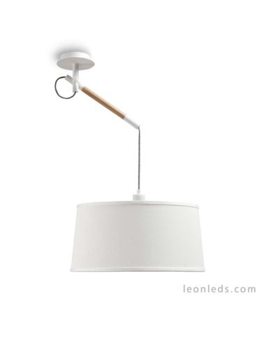 Plafonnier série Nordica de design nordique de couleur blanche 4928 avec abat-jour rond mantra blanc cassé | Éclairage LeonLeds