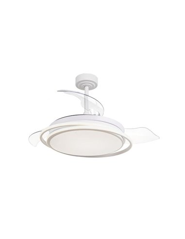 Ventilateur LED ANTILA à pales repliables, blanc, 60 W, 6 000 lm, CCT Dim