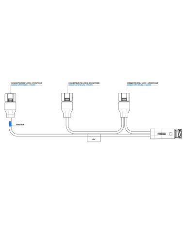 Faisceau FCA Vignal pour 3 pilotes LCR19 – Connecteur AMP 7 broches + 3 sorties MCP 4 broches – Compatible Schmitz