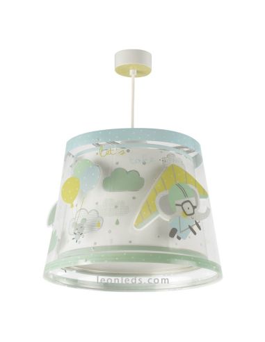 Plafonnier original pour enfants A Little Trip round de dalber avec des éléphants volants | Éclairage LeonLeds