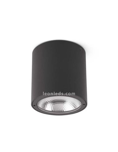 Plafonnier extérieur LED GOZ 8W gris foncé IP54e aluminium et verre de Faro Barcelona | Éclairage Léonleds