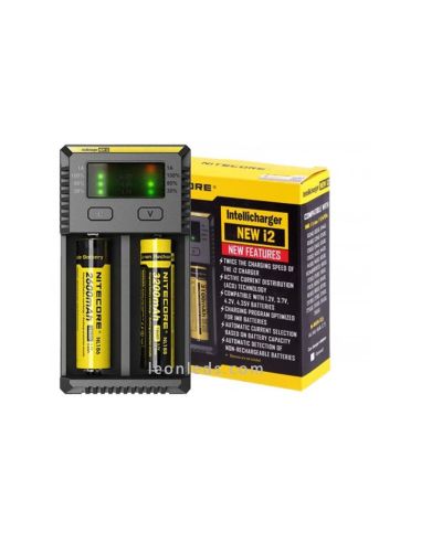 Chargeur Nitecore I2 avec indicateur LED | Chargeur 2 baies pour batteries 18650 26650 | Éclairage LeonLeds