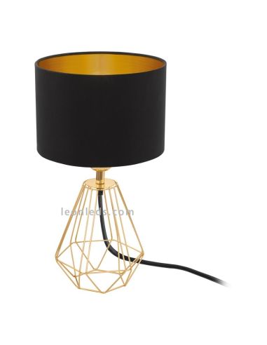 Lampe de table noire et dorée | Lampe de table vintage pas chère | Éclairage décoratif LeonLeds